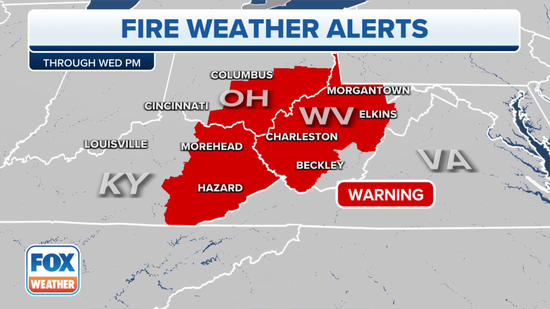 Critical fire conditions stretch across Southern Plains, Ohio Valley